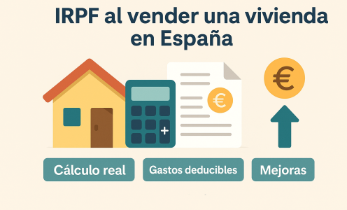 IRPF al vender una vivienda en España – Cálculo real, gastos deducibles y ejemplos