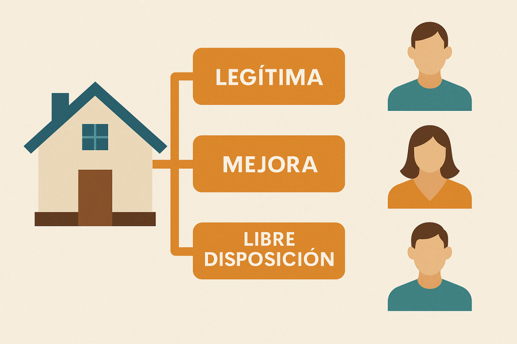 calcular legítima y mejora herencia